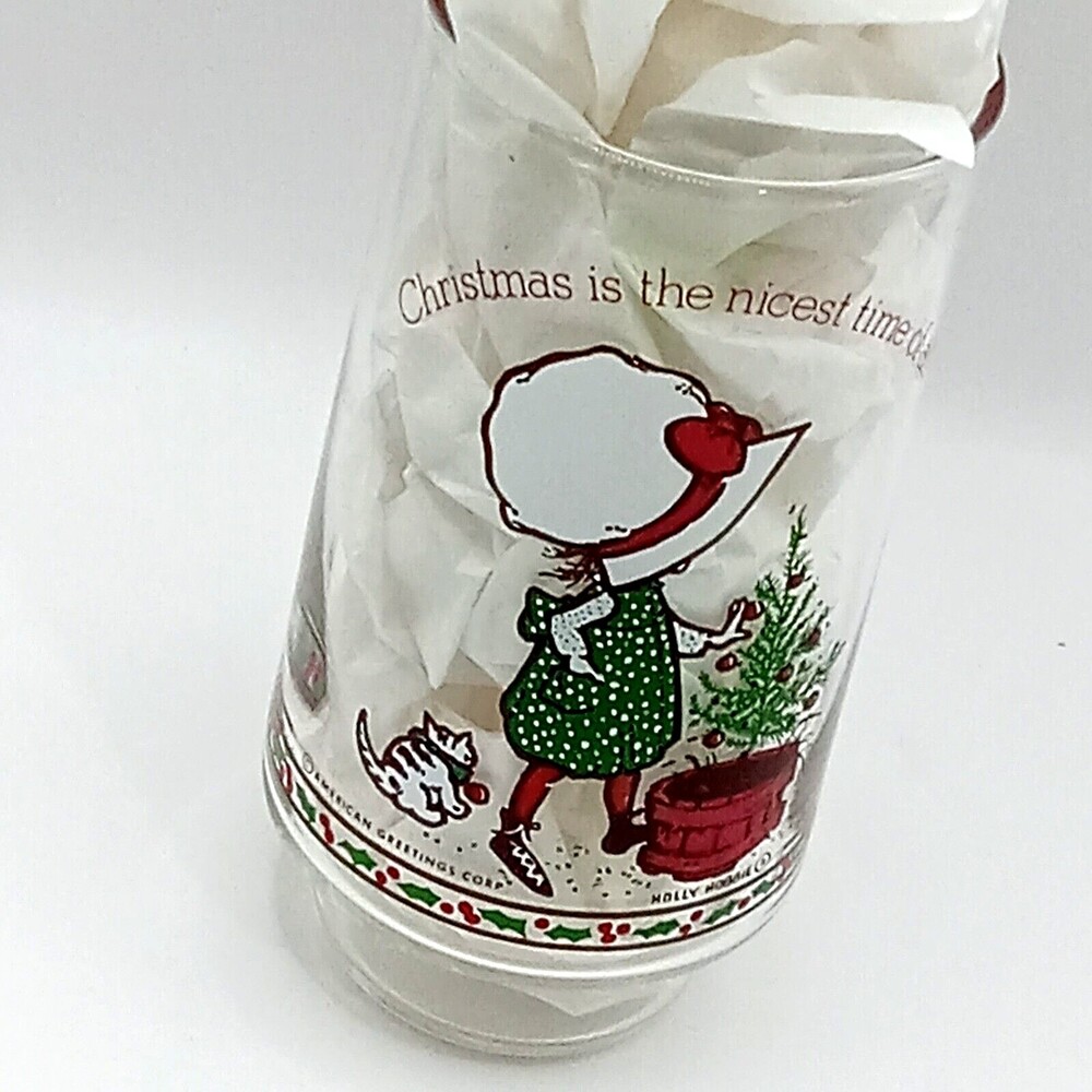 COCA COLA HOLLY HOBBIE Christmas Tree Kitten Red Green American Greetings 16 OZ - Picture 4 of 7